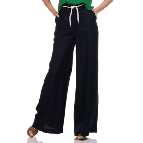 CALÇA PANTALONA ALPHORRIA  LINHO COM CORDÃO - MARINHO CALÇA PANTALONA ALPHORRIA  LINHO COM CORDÃO - MARINHO