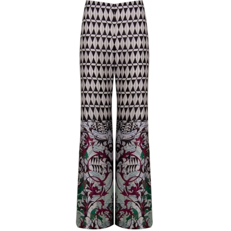 CALÇA PANTALONA CETIM GRÁFICO - P&B