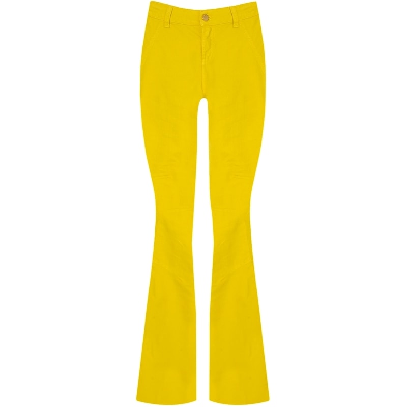 CALÇA SARJA FLARE - AMARELO