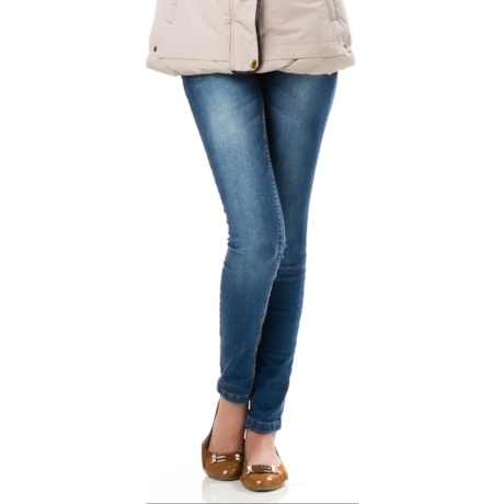 CALÇA SKINNY CHOPER DELAVE CINTURA SUPER ALTA - JEANS