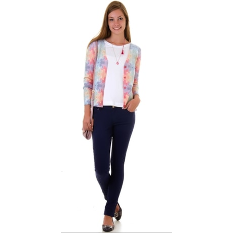 CALÇA SKINNY EM SARJA COLOR RAPHA - AZUL KLEIN CALÇA SKINNY EM SARJA COLOR RAPHA - AZUL KLEIN