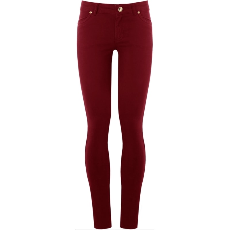 CALÇA SKINNY EM SARJA COLOR RAPHA - VERMELHO
