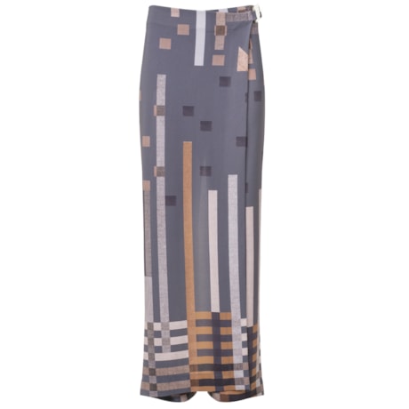 Calça Transpassada Estampa Pixel - Cléo Aidar Calça Transpassada Estampa Pixel - Cléo Aidar