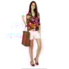 CAMISA AJUSTADA C/ AZELHA E MANGAS 3/4 TUCANO FLOR - PRETO