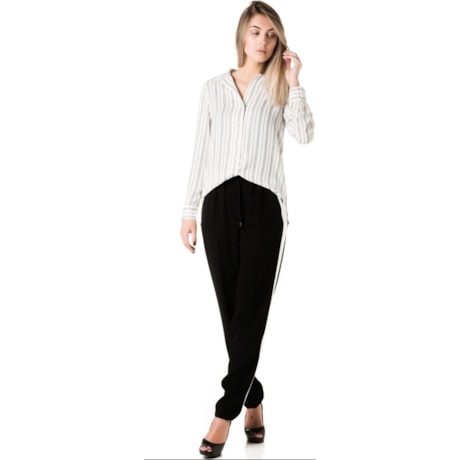 CAMISA AMÍSSIMA CREPE RISCA DE GIZ - BRANCO CAMISA AMÍSSIMA CREPE RISCA DE GIZ - BRANCO