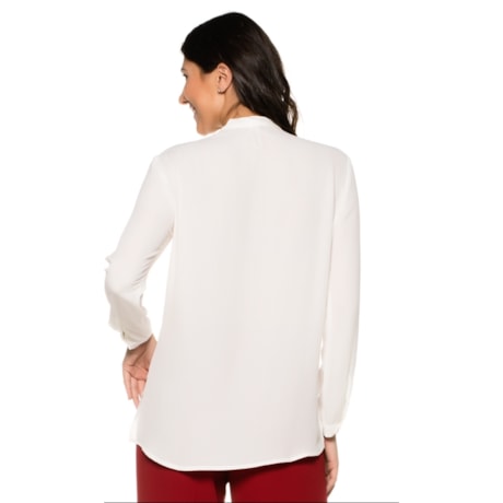 CAMISA AMÍSSIMA MANGA LONGA  GOLA LAÇO / BABADOS - OFF WHITE CAMISA AMÍSSIMA MANGA LONGA  GOLA LAÇO / BABADOS - OFF WHITE