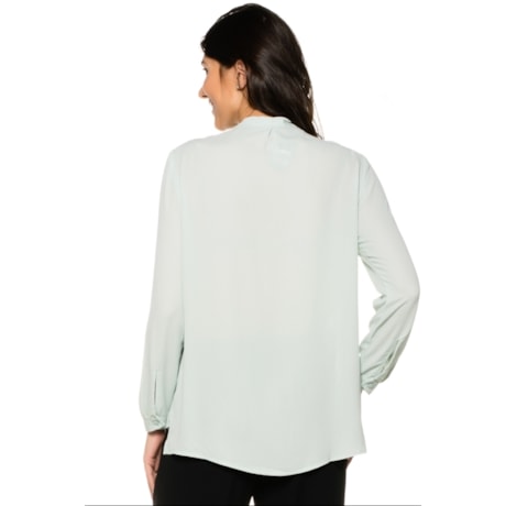 CAMISA AMÍSSIMA MANGA LONGA  GOLA LAÇO / BABADOS - VERDE