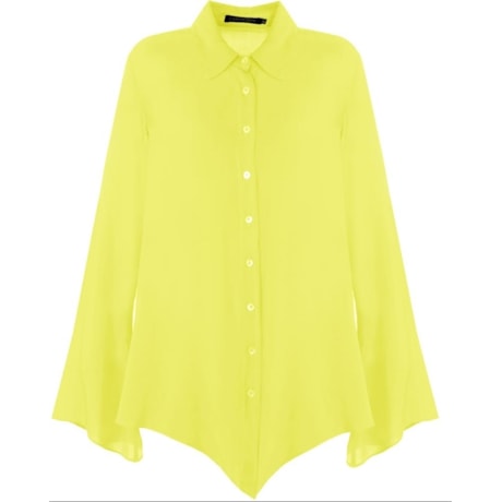 CAMISA AMPLA MANGA SINO YOLLA - AMARELO