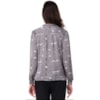 CAMISA ANTHOLOGIA ESTAMPADA GOLA LAÇO DECOTE V - AZUL CAMISA ANTHOLOGIA ESTAMPADA GOLA LAÇO DECOTE V - AZUL