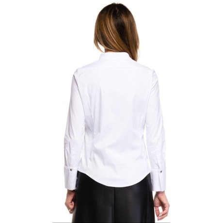 CAMISA BORDA BARROCA BASICA - BRANCO CAMISA BORDA BARROCA BASICA - BRANCO