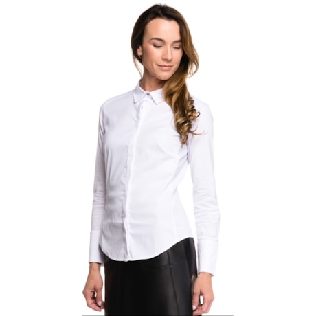 CAMISA BORDA BARROCA BASICA - BRANCO CAMISA BORDA BARROCA BASICA - BRANCO