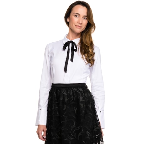 CAMISA BORDA BARROCA - BRANCO CAMISA BORDA BARROCA - BRANCO