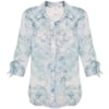 CAMISA  CHIFFON CAPITOLLIUM  FLORAL MANGA ABERTA - AZUL