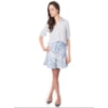 CAMISA CHIFFON LISA CAPITOLLIUM MANGA 3/4 - AZUL CLARO