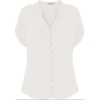 CAMISA CREPE BOTÕES EM METAL M/C - OFF WHITE