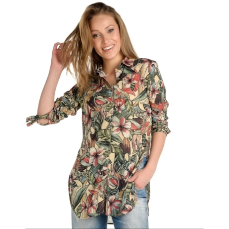 CAMISA DZARM FLORAL - VERDE CAMISA DZARM FLORAL - VERDE