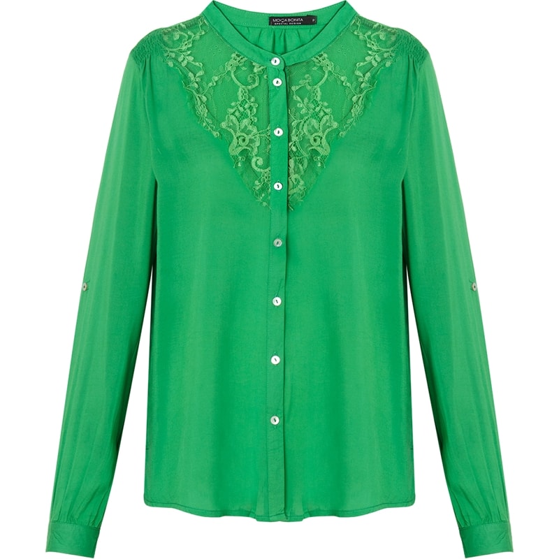 CAMISA GOLA PADRE COM RENDA - VERDE