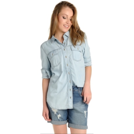 CAMISA JEANS DZARM DELAVÊ - JEANS CAMISA JEANS DZARM DELAVÊ - JEANS