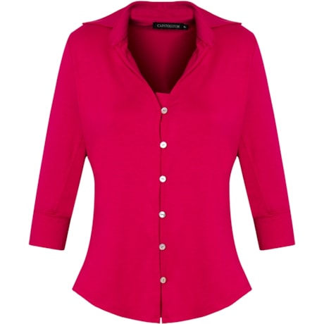 CAMISA PENÉLOPE AJUSTADA LISA - PINK
