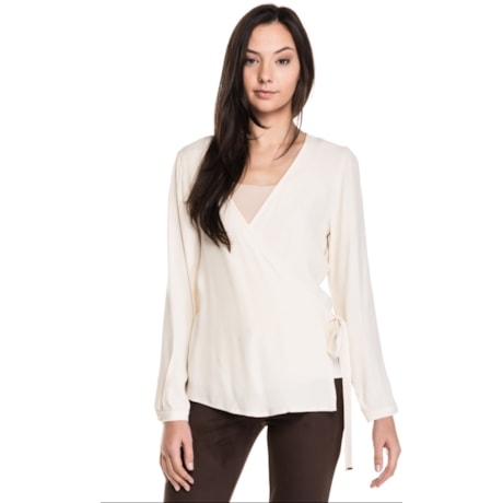 CAMISA TRIBECA CACHE COEUR AMARRADA - CREME