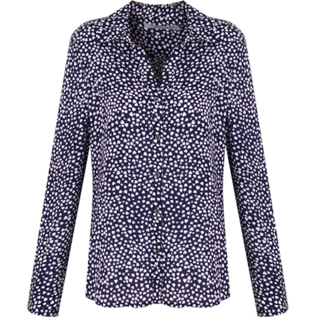 CAMISA VISCOSE CORAÇOES PETIT COUER - MARINHO