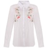 CAMISA VOIL CAPITOLLIUM BORDADO FLORES - BRANCO