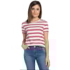 CAMISETA LISTRADA DZARM  ALGODÃO - VERMELHO