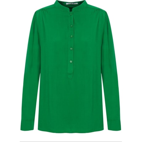 CANTÃO - BATA VISCOSE LISA M/L - VERDE CANTÃO - BATA VISCOSE LISA M/L - VERDE