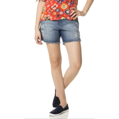 CANTÃO - BERMUDA JEANS STONADA RASGOS E PUÍDOS - JEANS CANTÃO - BERMUDA JEANS STONADA RASGOS E PUÍDOS - JEANS