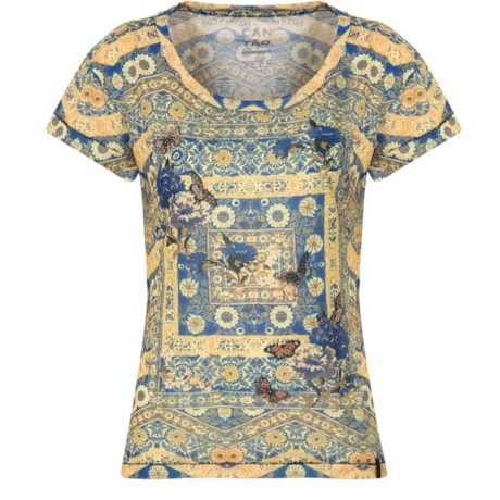 CANTÃO - BLUSA ANTIGUIDADE BORBOLETA C/APLIQUE - AMARELO