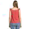 CANTÃO - BLUSA ESTAMPADA DECOTE QUADRADO DETALHE NERVURAS - VERMELHO