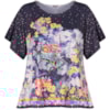 CANTÃO - BLUSA ESTAMPADA MAXI DETALHE BARRADO - AZUL