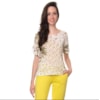 CANTÃO - BLUSA MALHA SILK ESTAMPA JARDIM - OFF WHITE