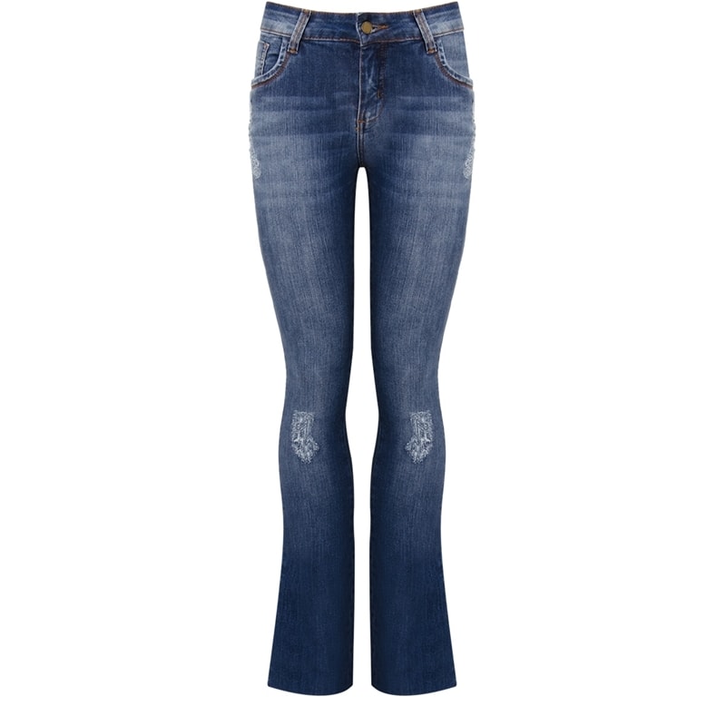 CANTÃO - CALÇA JEANS BOOTCUT  SLIM INTERMEDIÁRIA - STONADO