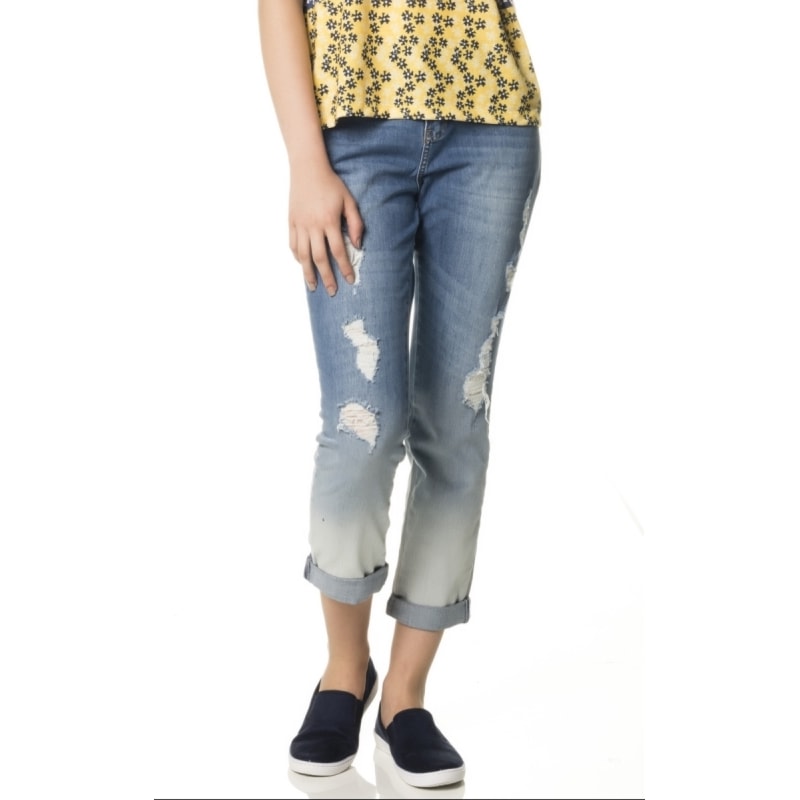 CANTÃO - CALÇA JEANS BOYFRIEND STONADO DEGRADÊ - JEANS