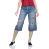 CANTÃO - CALÇA JEANS CROPPED STONADA RASGOS - JEANS