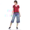 CANTÃO - CALÇA JEANS CROPPED STONADA RASGOS - JEANS