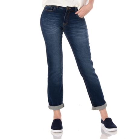CANTÃO - CALÇA JEANS RETA STONADA COMFORT MOLETOM - STONADO