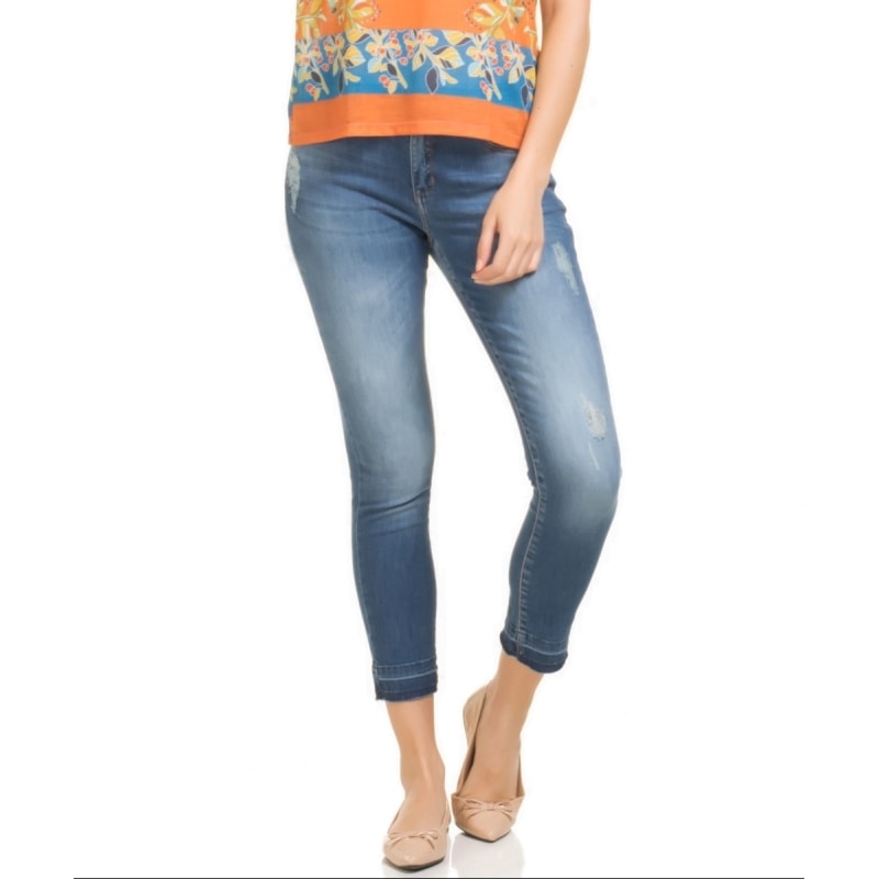 CANTÃO - CALÇA JEANS SKINNY CAPRI STONADA - JEANS