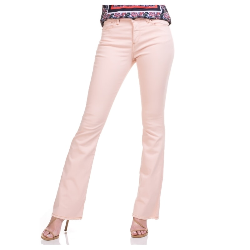 CANTÃO - CALÇA SARJA COLOR BOOTCUT BARRA DESFIADA - ROSA