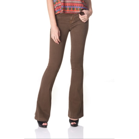 CANTÃO - CALÇA SARJA FLARE COLOR COMFORT - CHOCOLATE