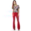 CANTÃO - CALÇA SARJA FLARE DETALHE BOTÕES - VERMELHO