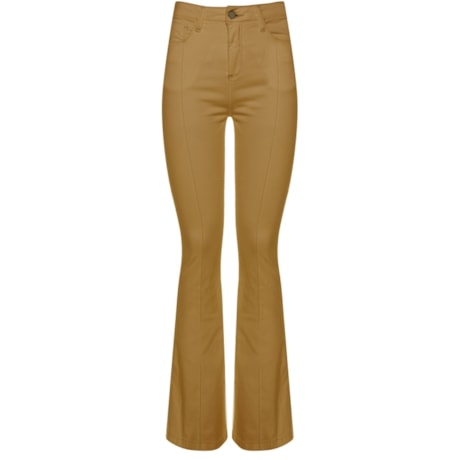 CANTÃO - CALÇA SARJA FLARE VINCO FRONTAL PESPONTO - KHAKI CANTÃO - CALÇA SARJA FLARE VINCO FRONTAL PESPONTO - KHAKI