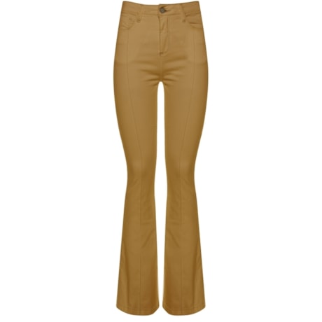 CANTÃO - CALÇA SARJA FLARE VINCO FRONTAL PESPONTO - KHAKI