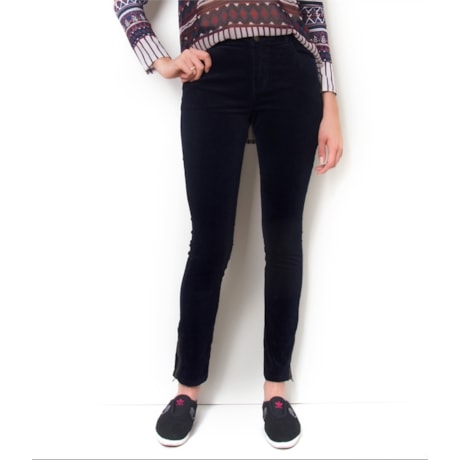 CANTÃO - CALÇA SKINNY VELUDO ZIPER BARRA - VERMELHO