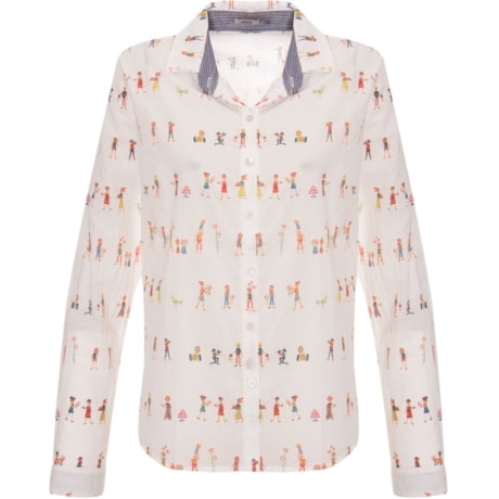 CANTÃO - CAMISA ESTAMPA MINI PESSOAS - OFF WHITE