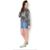 CANTÃO - CAMISA VISCOSE ESTAMPA QUILIT M/L - VERDE