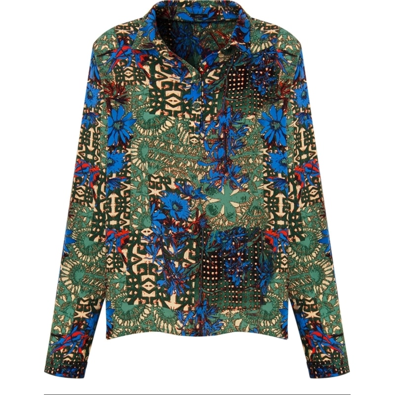 CANTÃO - CAMISA VISCOSE ESTAMPA QUILIT M/L - VERDE
