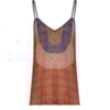 CANTÃO - REGATA CHIFFON SILK PATCHWORK - TELHA