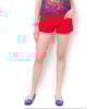 CANTÃO - SHORTS SARJA COLOR BARRA DESFIADA C/ ABERTURA LATERAL - VERMELHO